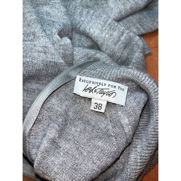 Lord & Taylor Gray Quarter-Zip Wool Sweater Size 38 Long Sleeve Lightweight - Picture 6 of 6